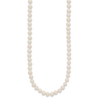 14K Yellow Gold White Freshwater Cultured Pearl Necklace 4-5mm