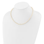 14K Yellow Gold White Freshwater Cultured Pearl Necklace 4-5mm