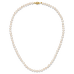 14K Yellow Gold White Freshwater Cultured Pearl Necklace 4-5mm