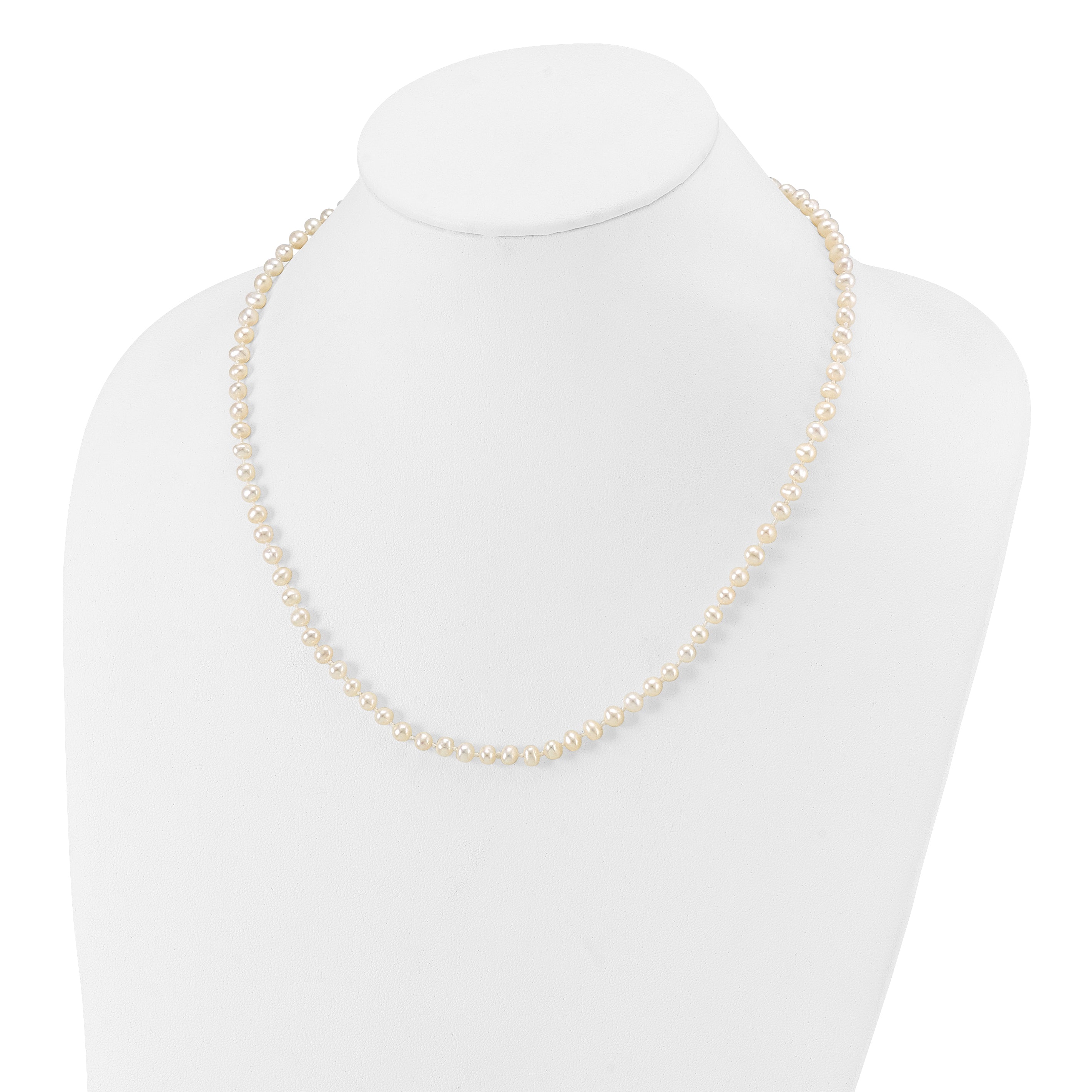 14k 4-5mm White Near-Round Freshwater Cultured Pearl 18 inch Necklace