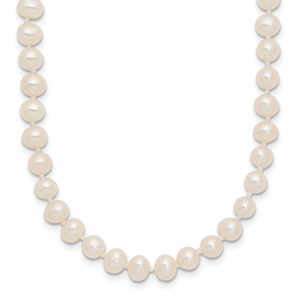 14K Yellow Gold White Freshwater Cultured Pearl Necklace 4-5mm