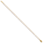 14k 5-6mm White Near round Freshwater Cultured Pearl 8.25 inch Bracelet