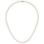 14k White Gold 5-6mm White Near Round Freshwater Cultured Pearl 18 inch Necklace