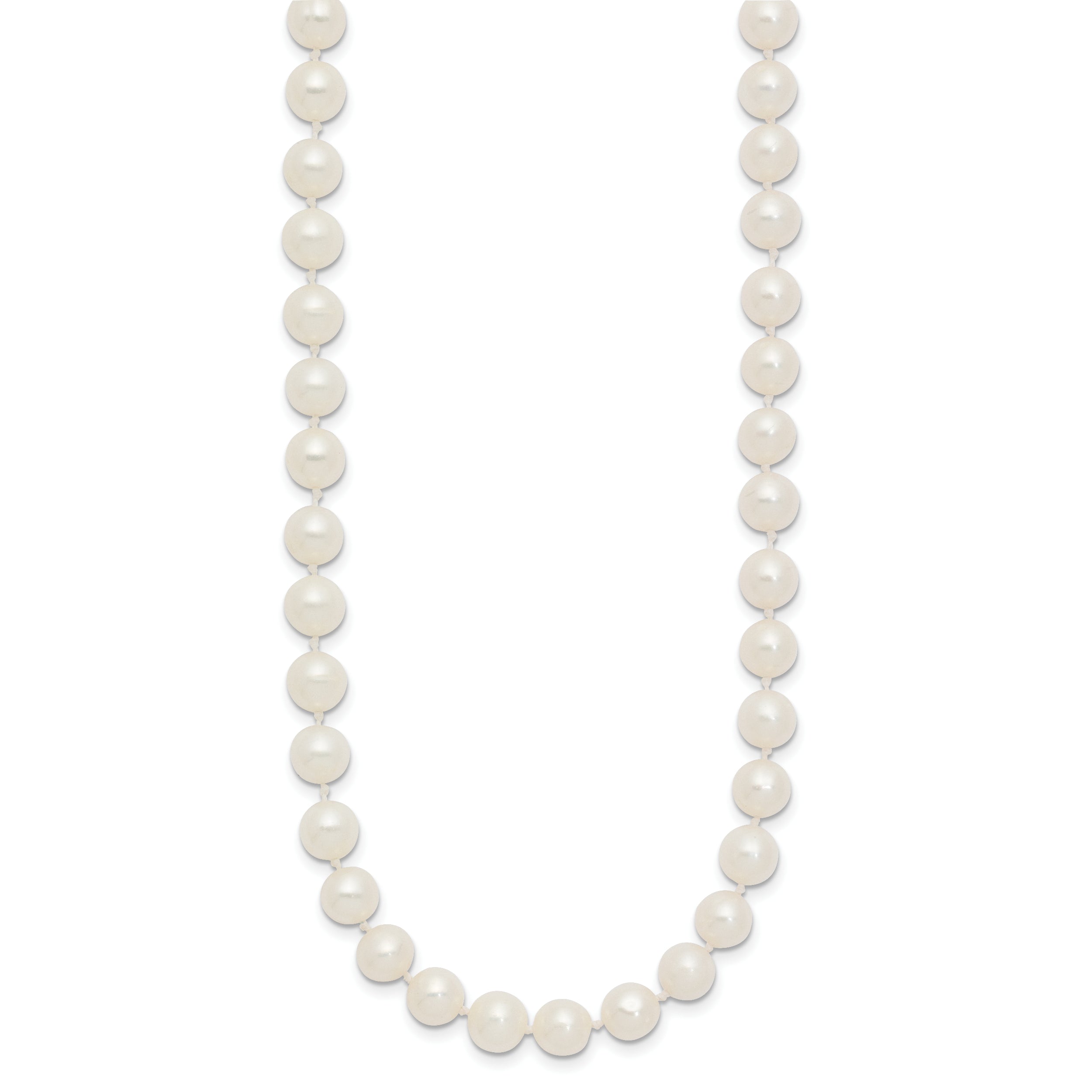 10k 6-7mm White Near-Round Freshwater Cultured Pearl 28 inch Necklace