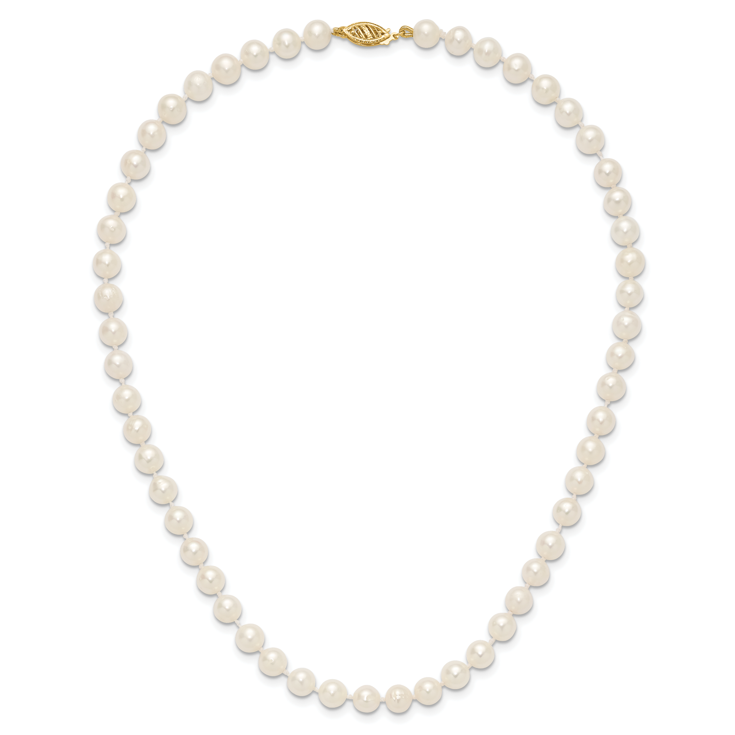 14k 6-7mm White Near Round Freshwater Cultured Pearl 8.25 inch Bracelet