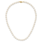 10 Karat 6-7mm White Near-Round Freshwater Cultured Pearl 16 inch Necklace - View 4