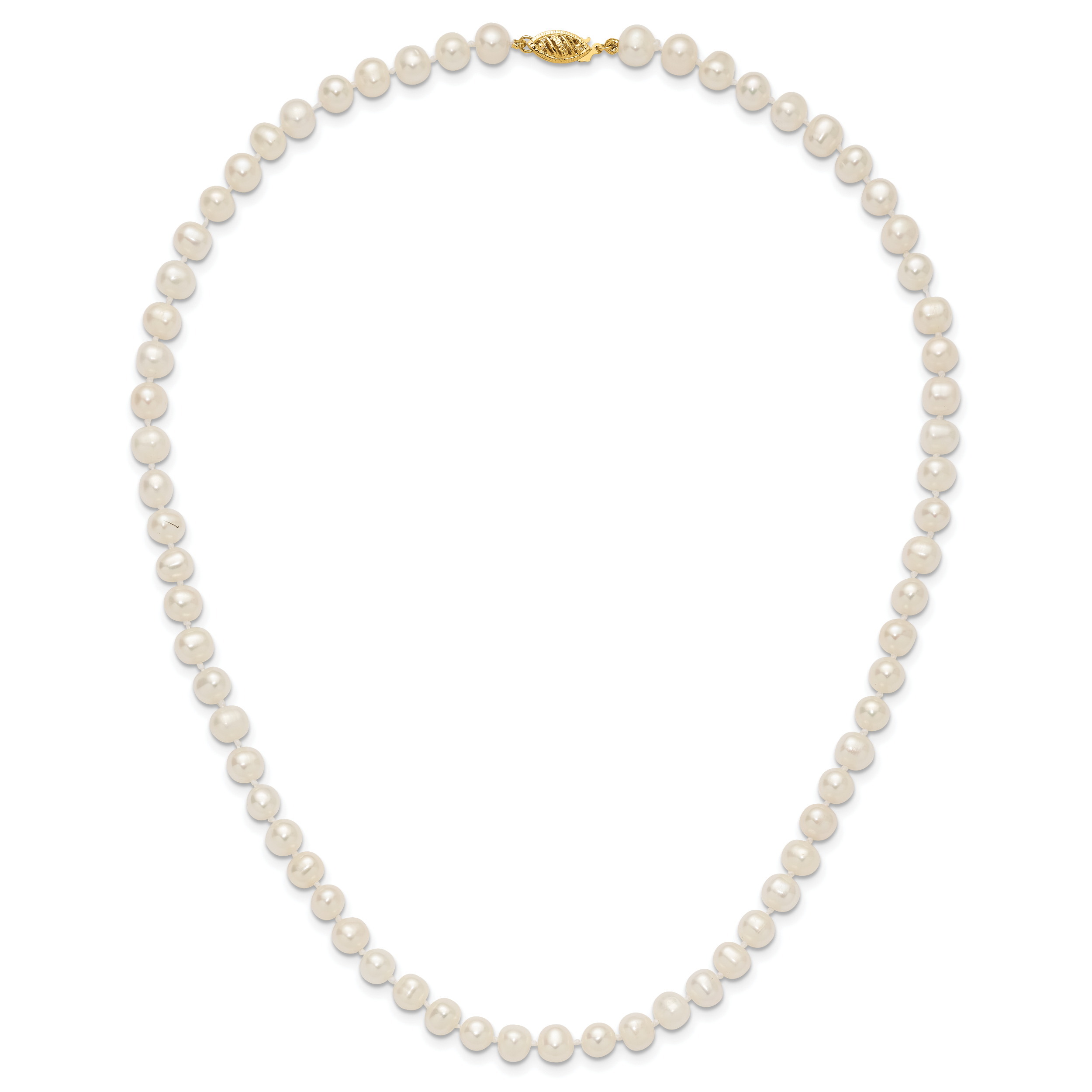 14k 6-7mm White Near Round Freshwater Cultured Pearl 8.25 inch Bracelet