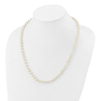 14K Yellow Gold White Freshwater Cultured Pearl Necklace 6-7mm