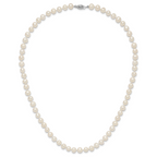14k White Gold 6-7mm White Near Round Freshwater Cultured Pearl 7.5 inch Bracelet