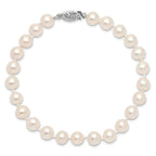 14k White Gold 6-7mm White Near Round Freshwater Cultured Pearl 8.25 inch Bracelet