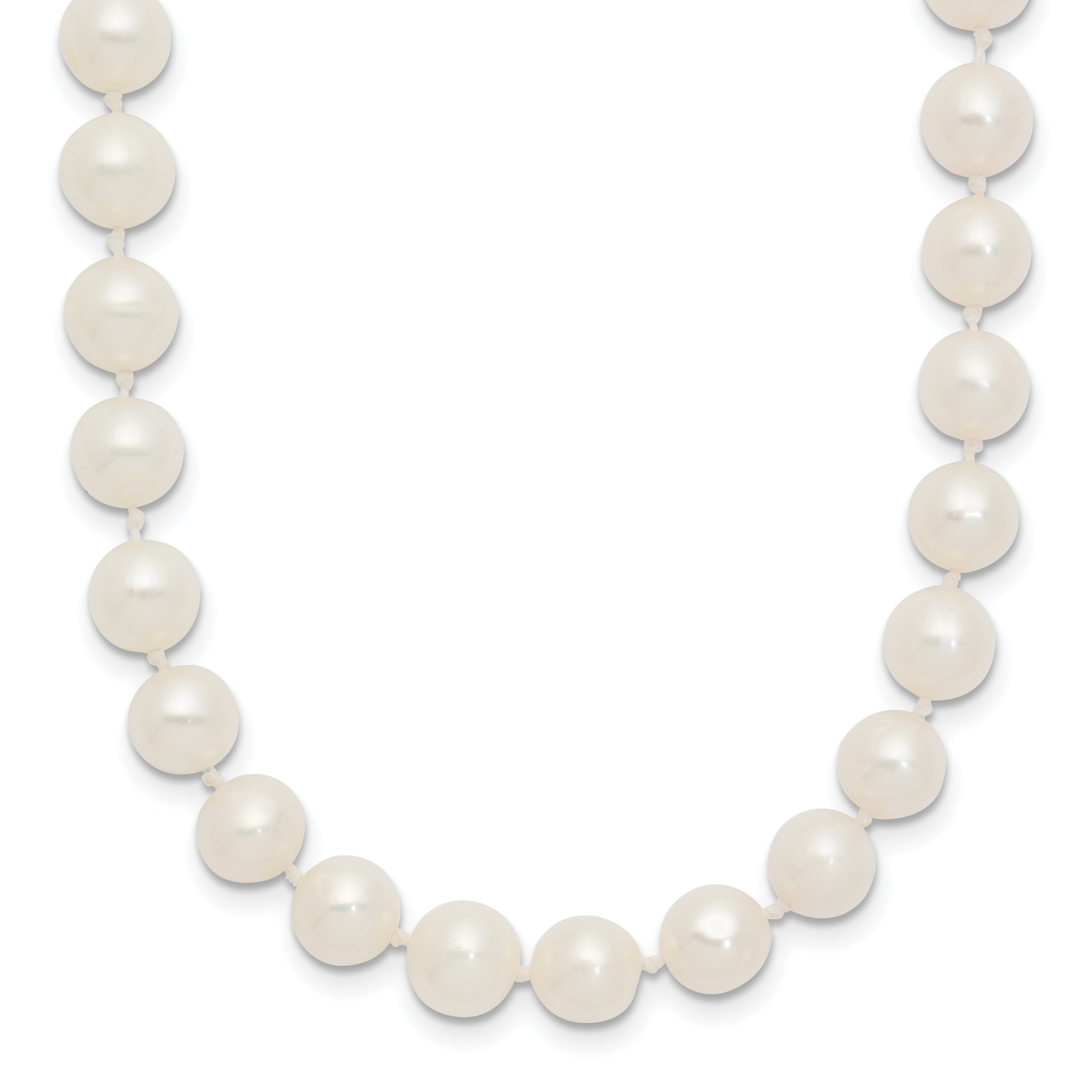 10k 6-7mm White Near-Round Freshwater Cultured Pearl 28 inch Necklace