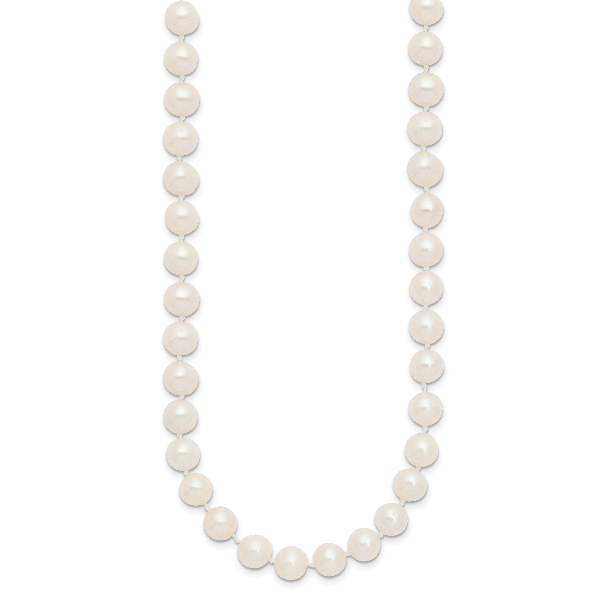 10 Karat 7-8mm White Near-Round Freshwater Cultured Pearl 16 inch Necklace Secondary image