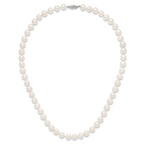 14k White Gold 7-8mm White Near Round  Freshwater Cultured Pearl 8.25 inch Bracelet
