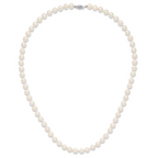 14K White Gold White Freshwater Cultured Pearl Necklace 7-8mm