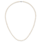 14k White Gold 7-8mm White Near Round  Freshwater Cultured Pearl 8.25 inch Bracelet