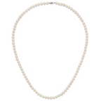 14k White Gold 7-8mm White Near Round  Freshwater Cultured Pearl 8.25 inch Bracelet