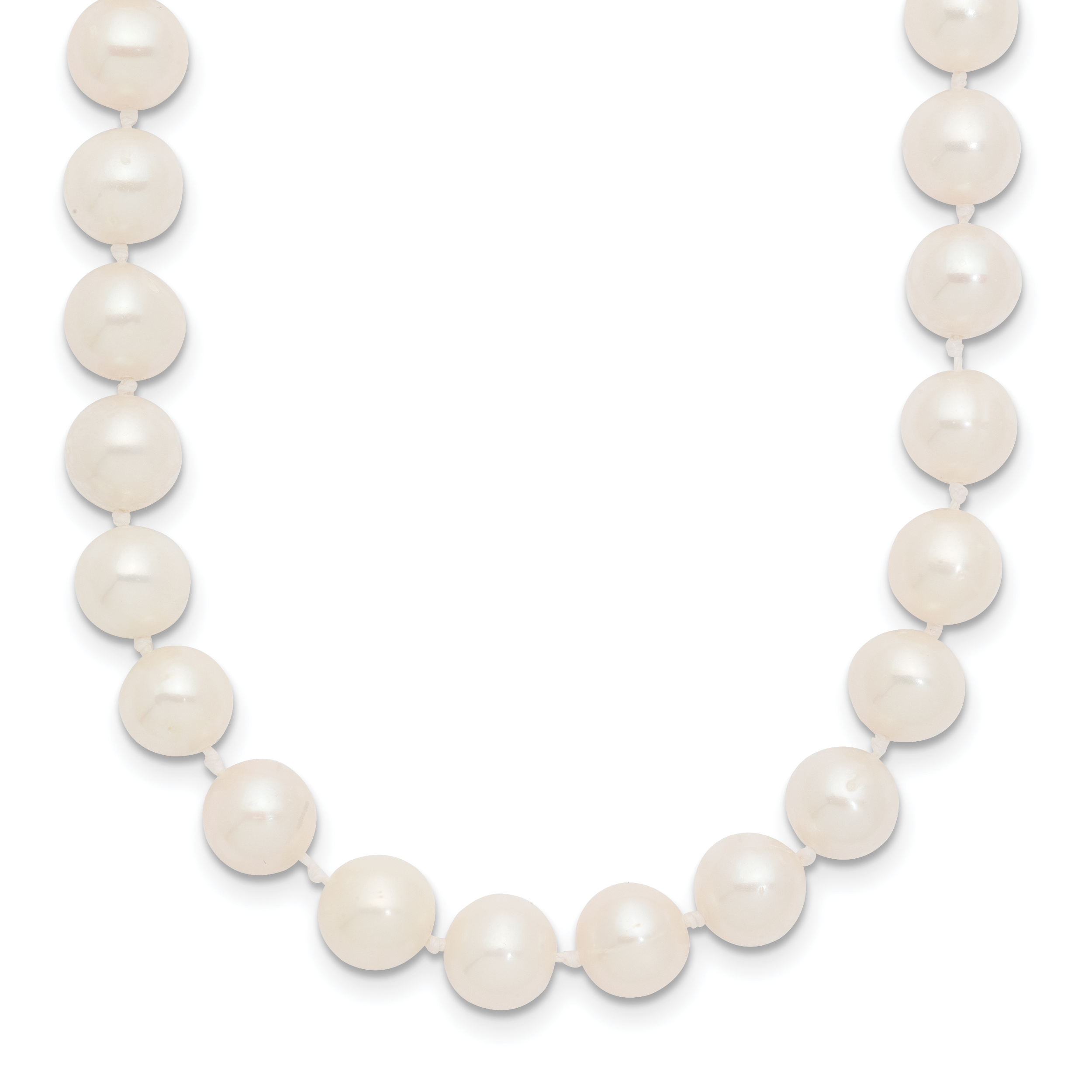 14K White Gold White Freshwater Cultured Pearl Necklace 7-8mm Main image