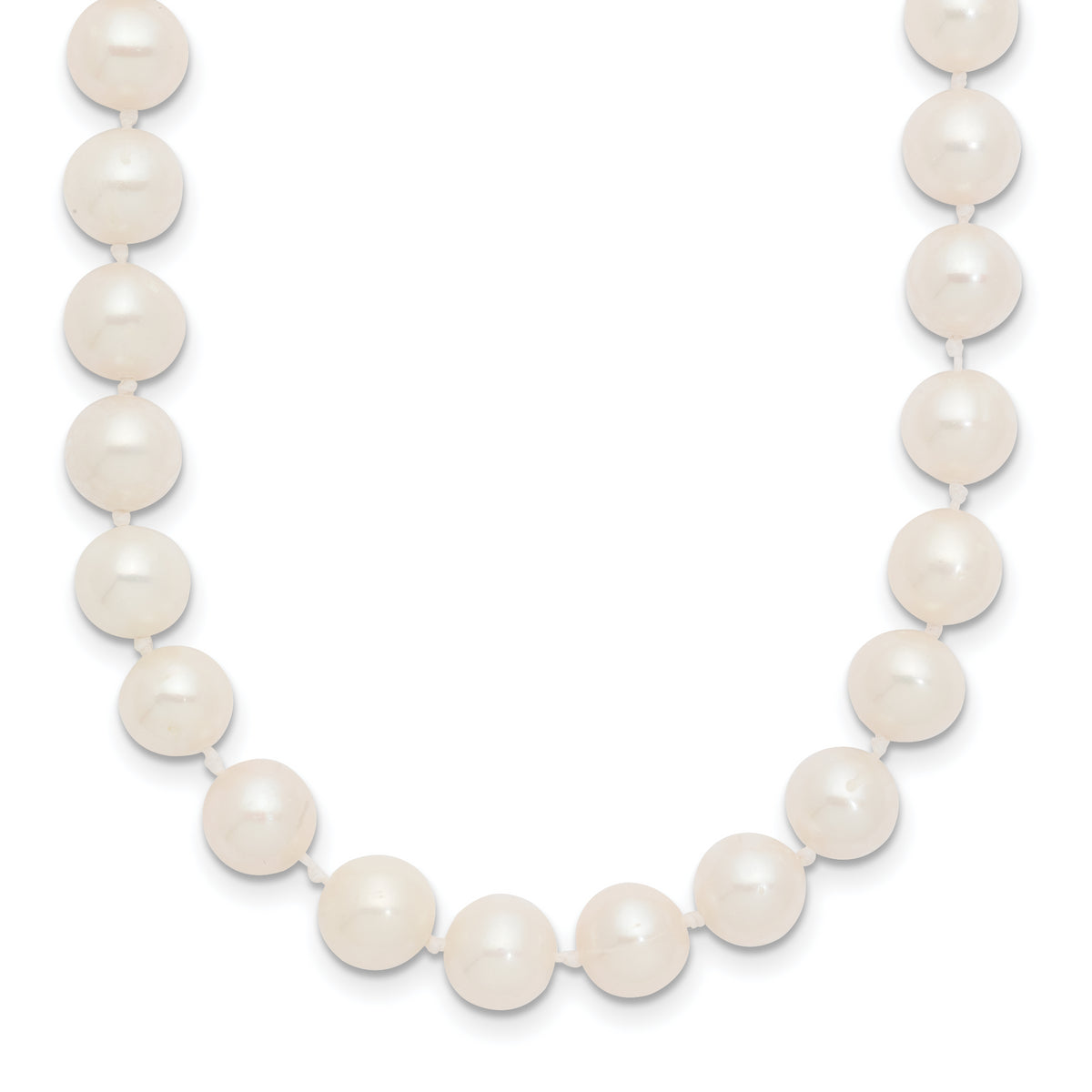 14k White Gold 7-8mm White Near Round Freshwater Cultured Pearl 28 inch Necklace