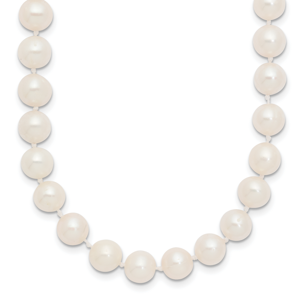 14k 7-8mm Near Round White Freshwater Cultured Pearl 8.25 inch Bracelet