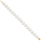 14k 10-11mm White Near Round Freshwater Cultured Pearl 8.25 inch Bracelet