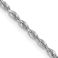 14K White Gold 30 Inch 1.85mm Diamond-cut Quadruple Rope Lobster Clasp Chain