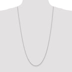 14K White Gold 30 Inch 2mm Diamond-cut Quadruple Rope Lobster Clasp Chain