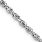 14K White Gold Solid Diamond-Cut Rope Chain Necklace 2.75mm