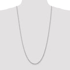 14K White Gold 30 Inch 3.35mm Diamond-cut Quadruple Rope Lobster Clasp Chain