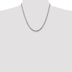 14K White Gold Solid Diamond-Cut Rope Chain Necklace 4mm
