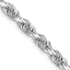 14K White Gold Solid Diamond-Cut Rope Chain Necklace 4.5mm