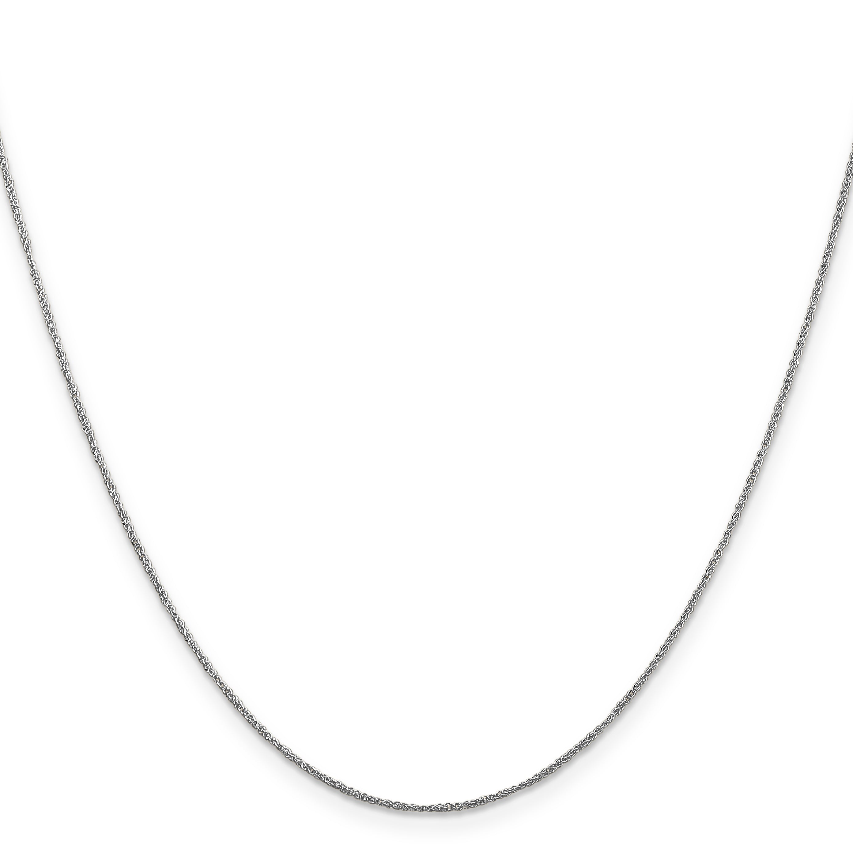 14K  White Gold 22 inch .70mm Ropa with Spring Ring Clasp Chain