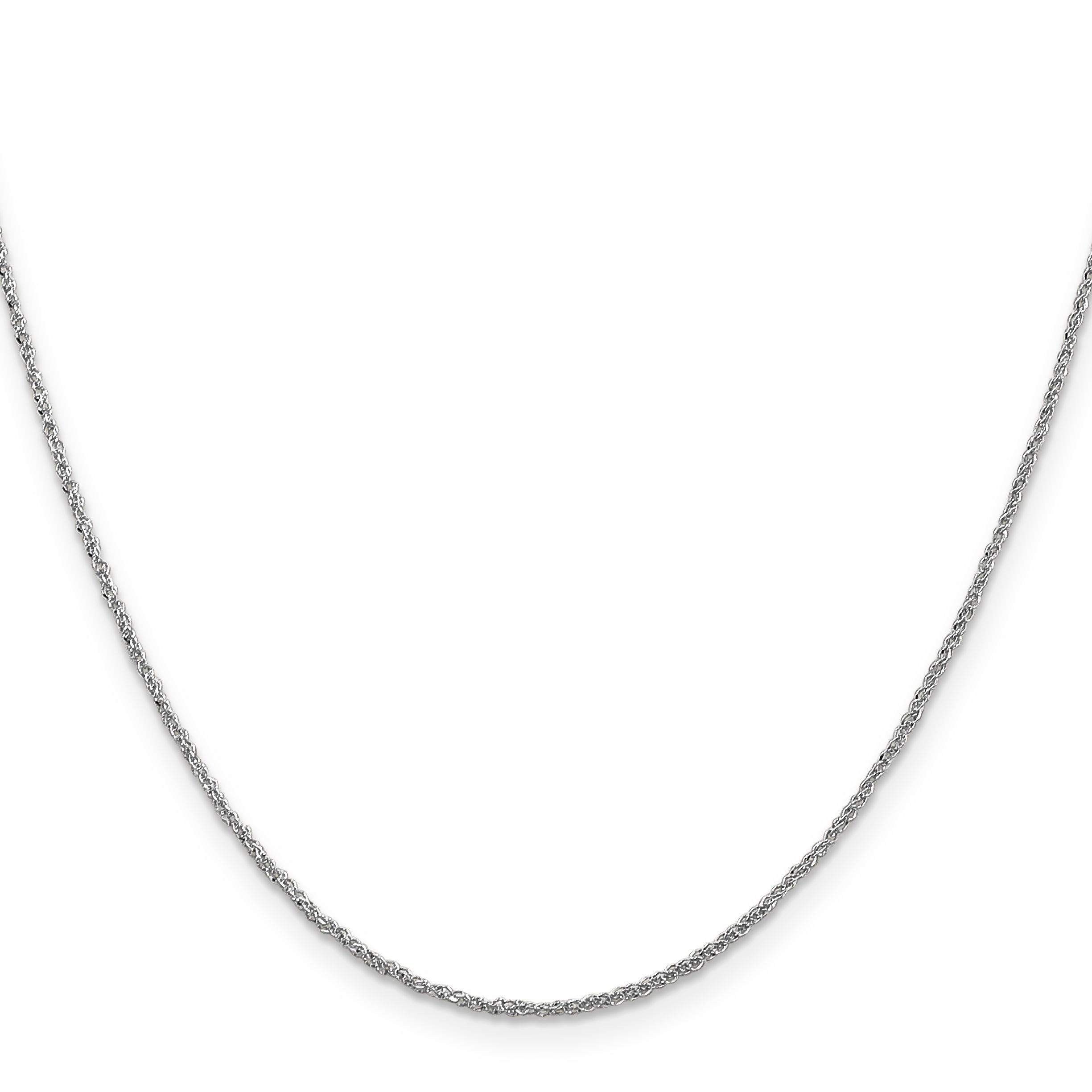14K White Gold Solid Rope Chain Necklace 1.1mm Secondary image