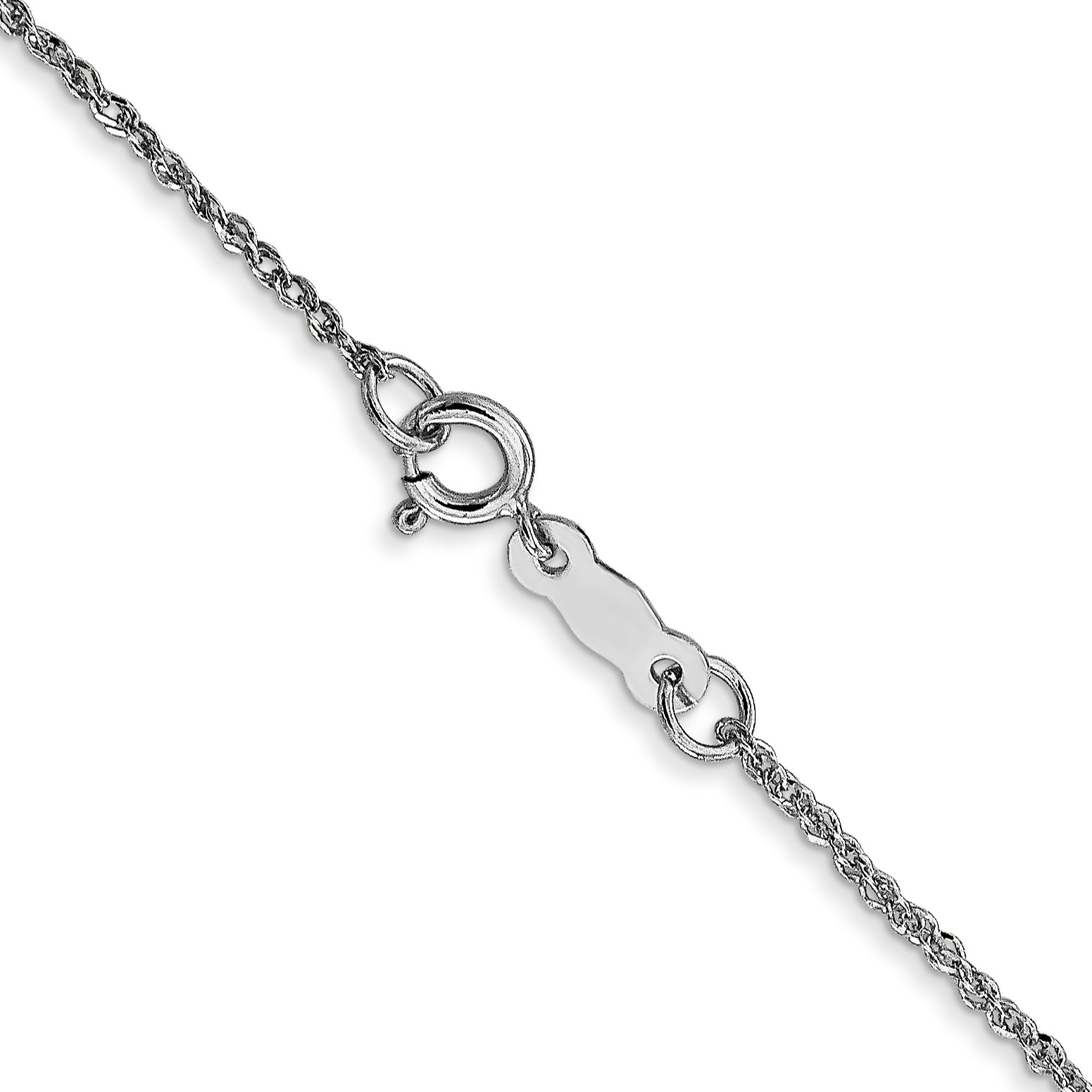 14K White Gold Solid Rope Chain Necklace 1.1mm