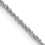 14K White Gold Solid Rope Chain Necklace 1.1mm