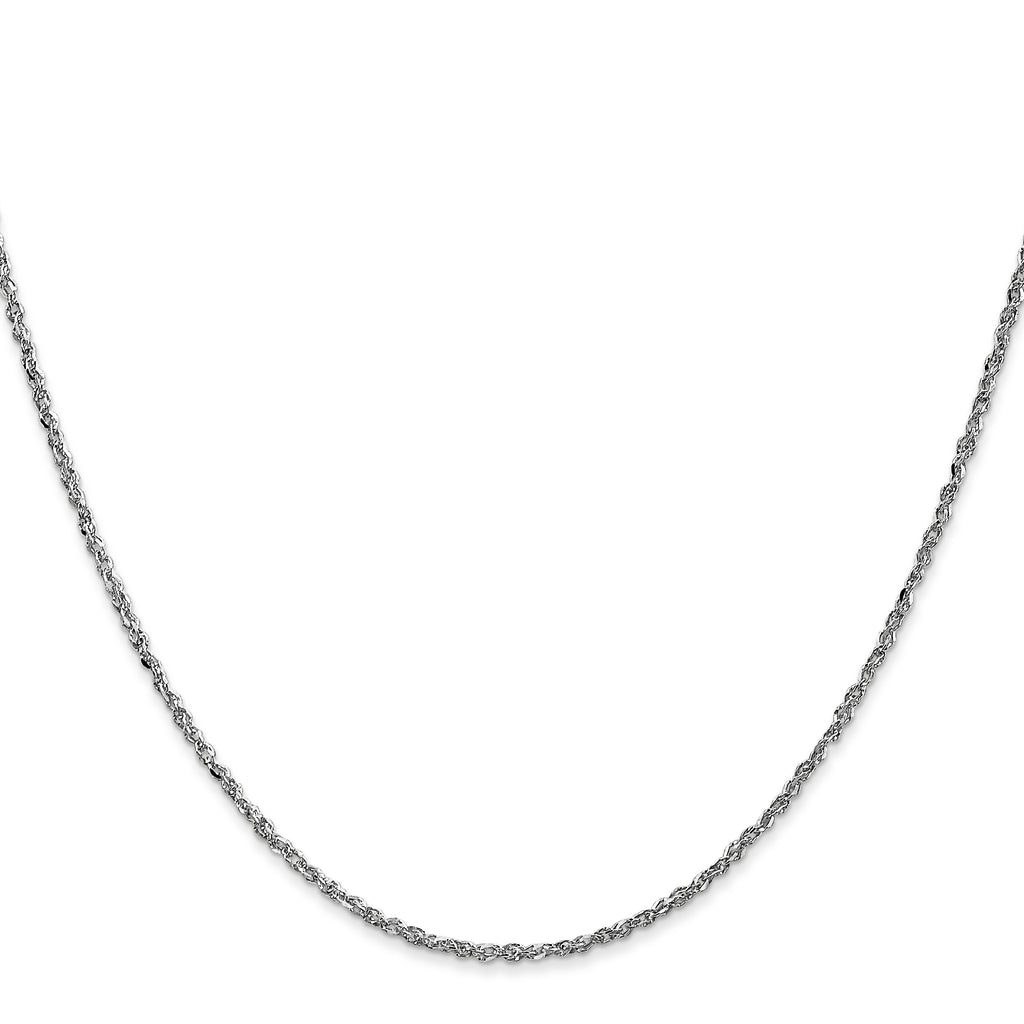14K  White Gold 24 inch 1.7mm Ropa with Lobster Clasp Chain