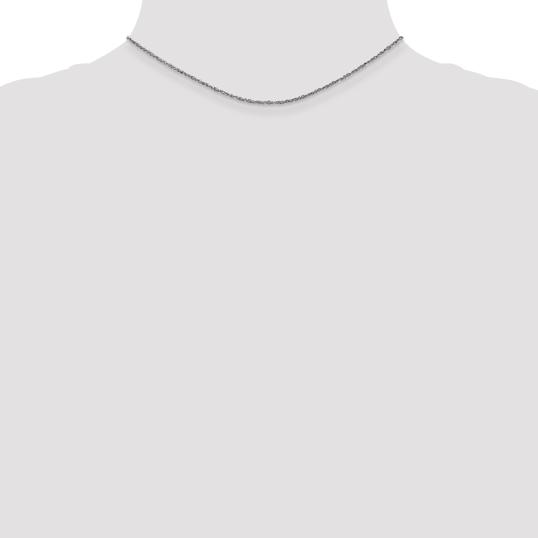 14K  White Gold 14 inch 1.7mm Ropa with Lobster Clasp Chain
