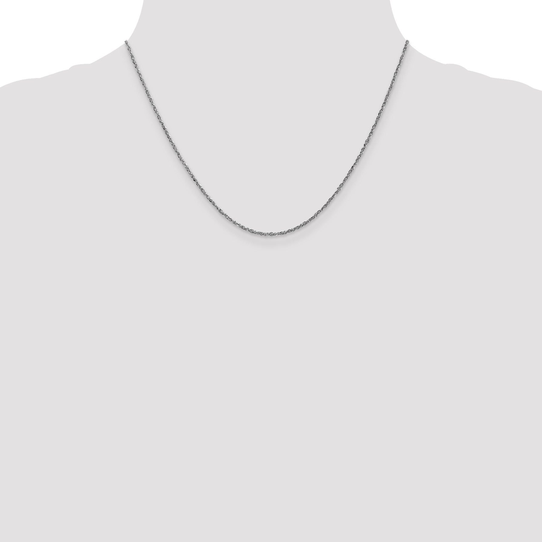 14K  White Gold 18 inch 1.7mm Ropa with Lobster Clasp Chain