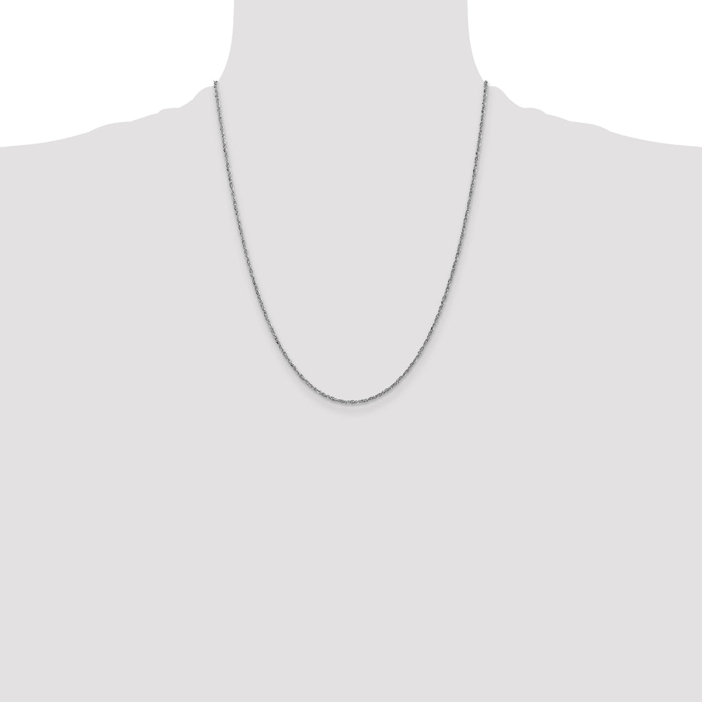 14K  White Gold 22 inch 1.7mm Ropa with Lobster Clasp Chain