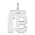 Medium Number 91 Charm in 14K White Gold, Satin - Sophia Jewelers