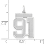 Medium Number 91 Charm in 14K White Gold, Satin - Sophia Jewelers
