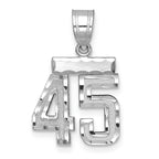 14kw Small Brushed Diamond-cut Number 45 Charm