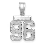 14kw Small Brushed Diamond-cut Number 96 Charm