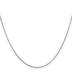 14K White Gold 24 inch .6mm Round Snake with Lobster Clasp Chain