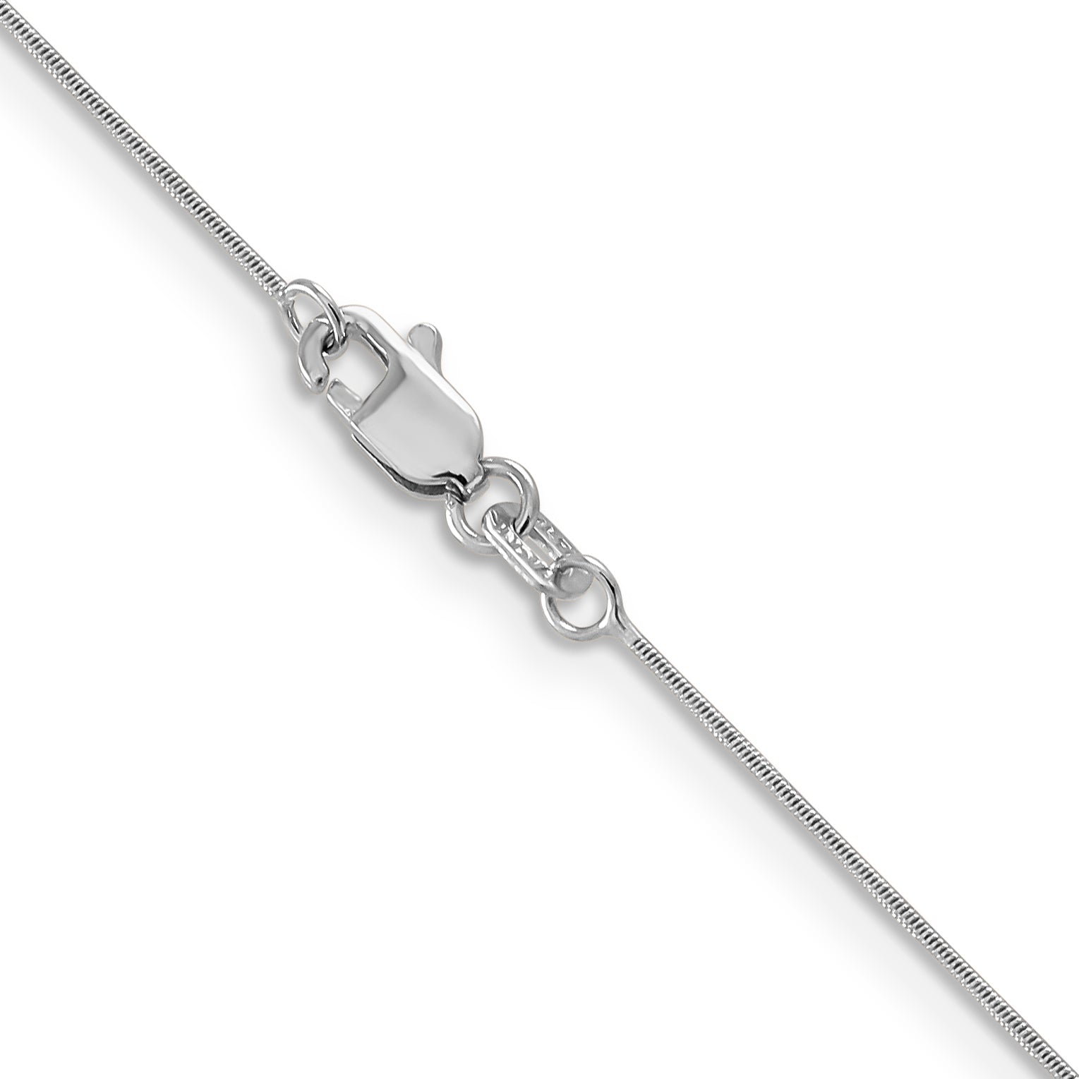 14K White Gold 24 inch .6mm Round Snake with Lobster Clasp Chain