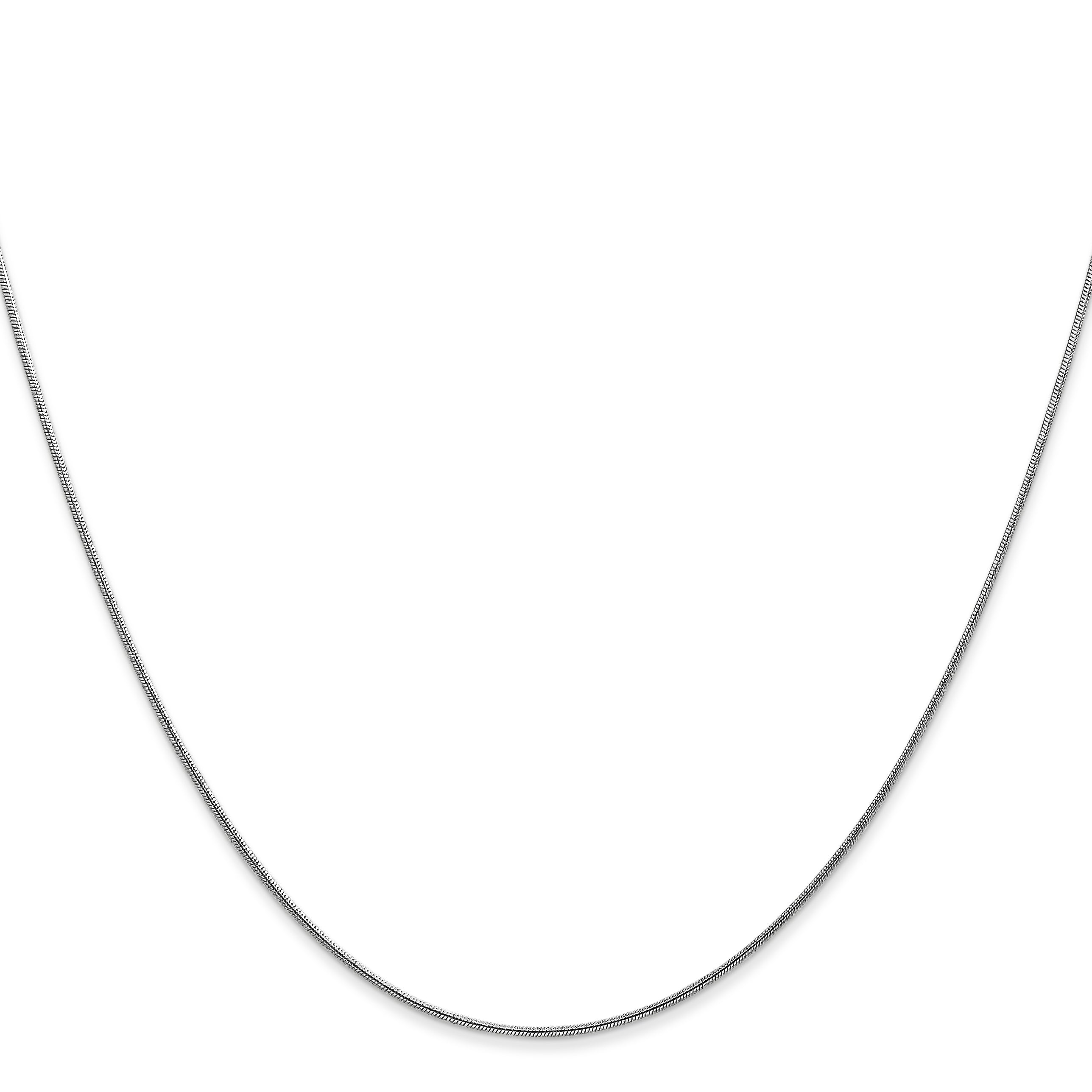 Round Snake Chain Necklace in 14K White Gold, 0.8mm Secondary image