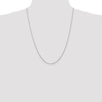 14K White Gold 24 inch .8mm Round Snake with Lobster Clasp Chain