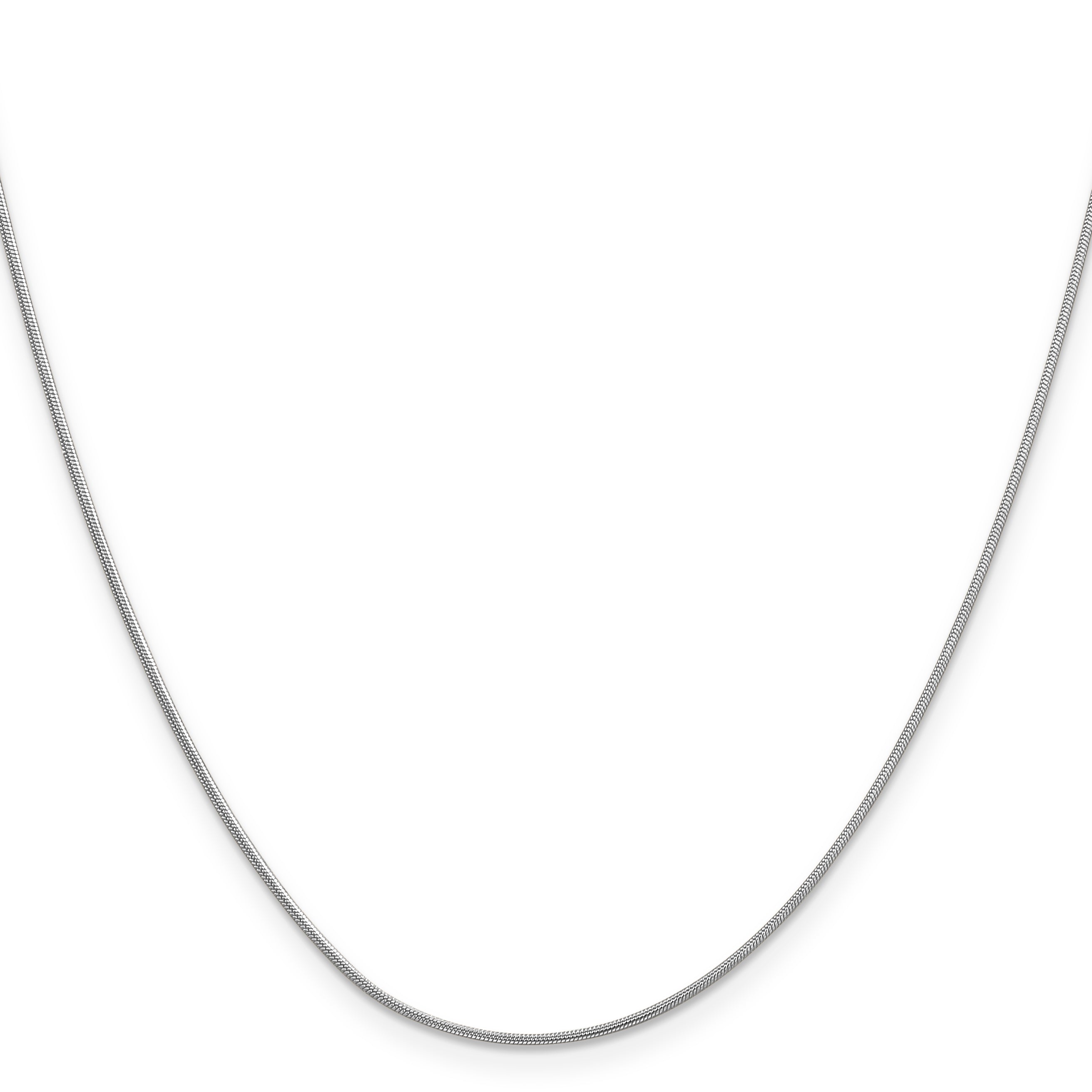14K White Gold 30 inch .9mm Round Snake with Lobster Clasp Chain