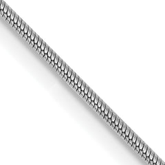 14K White Gold 30 inch .9mm Round Snake with Lobster Clasp Chain