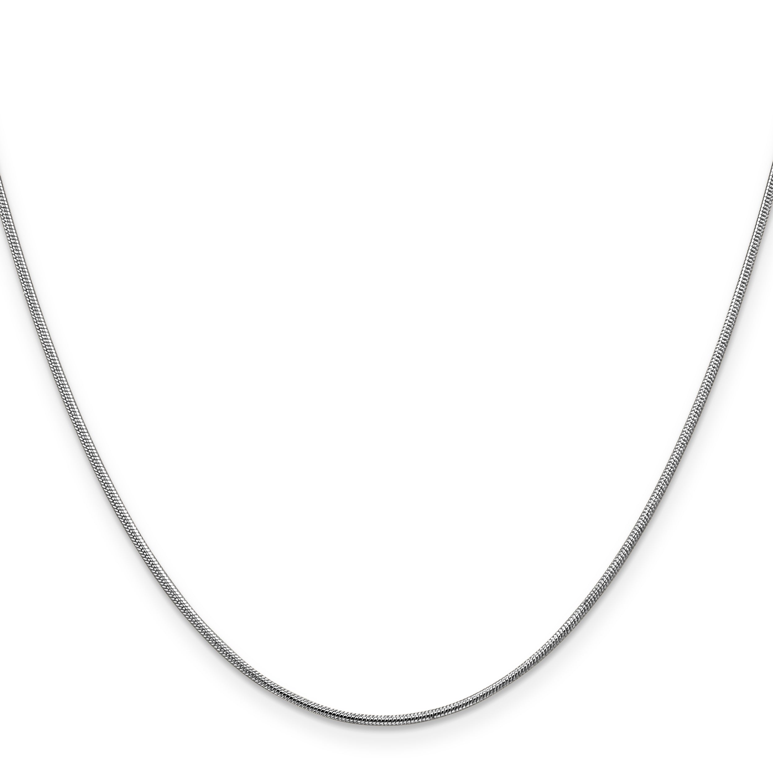 14K White Gold Solid Snake Chain Necklace 1.1mm Secondary image