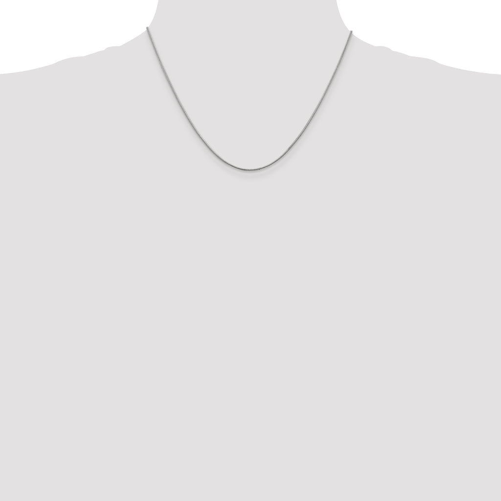 14K White Gold Solid Snake Chain Necklace 1.1mm